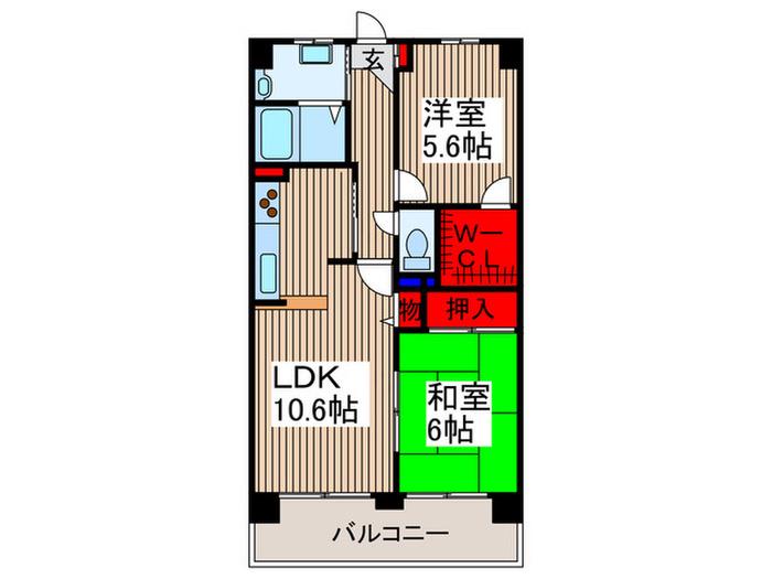 マ・メゾン寿(2LDK/1階)の間取り写真