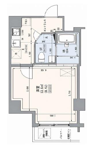 PL PARK LANE浅草蔵前(1K/8階)の間取り写真