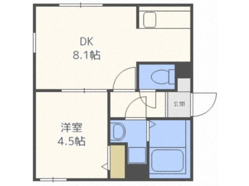 ステラ中の島(1LDK/2階)の間取り写真