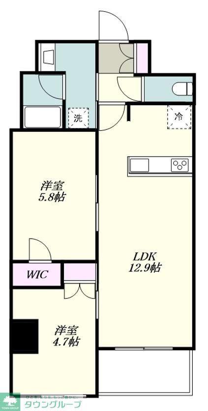 ロイジェント戸越銀座(2LDK/2階)の間取り写真