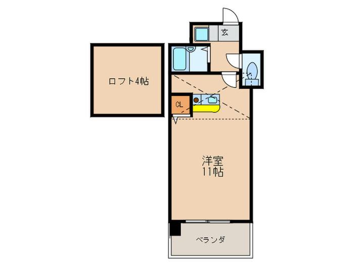 フェリス城西(ワンルーム/6階)の間取り写真