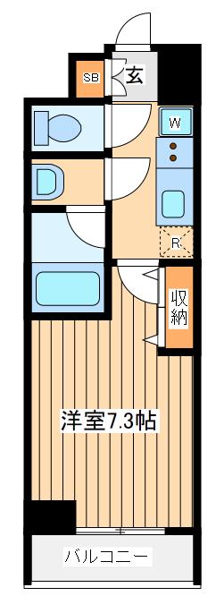 パロス・コート(1K/2階)の間取り写真