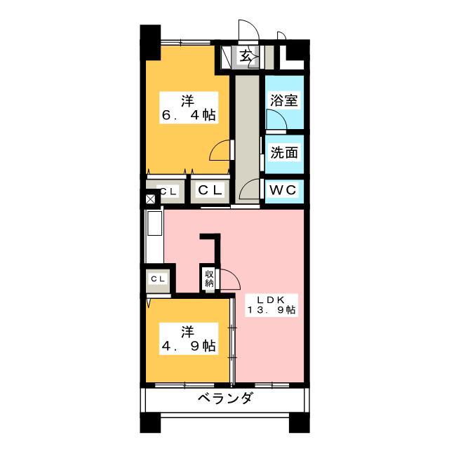 SKBUILDING-1(2LDK/3階)の間取り写真