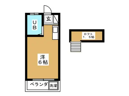 ハイツヤチダ(ワンルーム/2階)の間取り写真