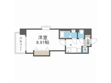 LUXE難波西III(1K/10階)の間取り写真