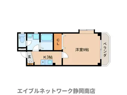 シャルムフォーレ(1K/3階)の間取り写真