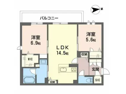 シャーメゾン ラフィーネ(2LDK/3階)の間取り写真