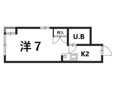 出汐Uビル(ワンルーム/5階)の間取り写真