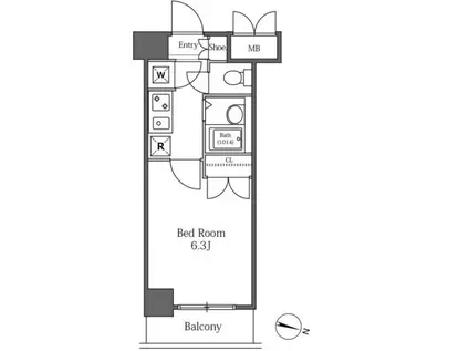 LASANTE広尾 ラサンテ広尾(1K/2階)の間取り写真