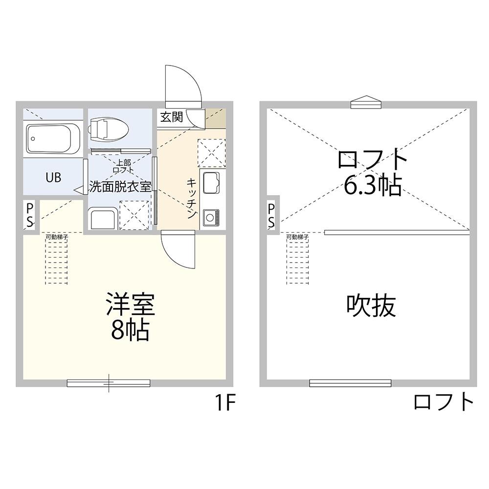 SKY武蔵小杉(1K/1階)の間取り写真