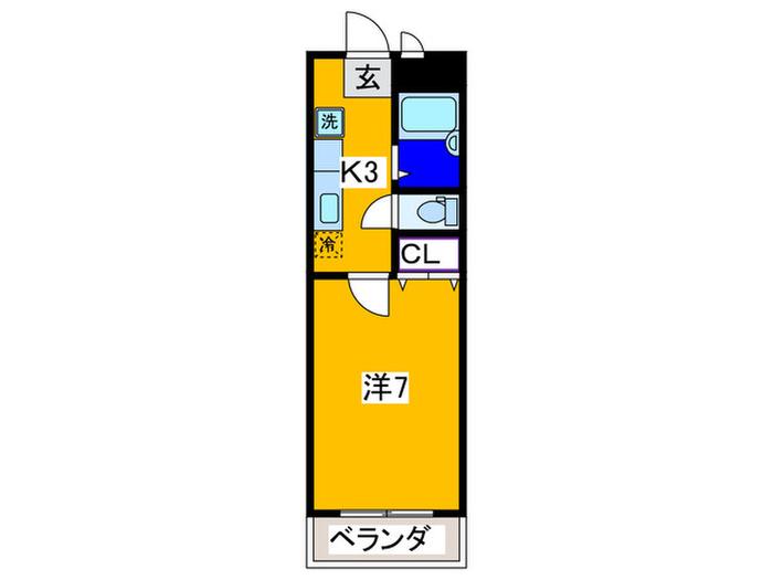 ハイツ清水(1K/1階)の間取り写真