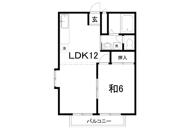 フォブール西秦(1LDK/2階)の間取り写真