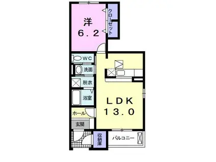 ヴィラ グレイス(1LDK/1階)の間取り写真