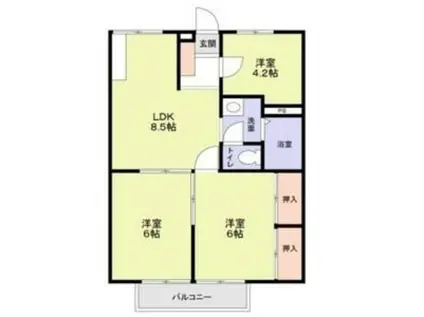 エステートピア桐(3DK/1階)の間取り写真