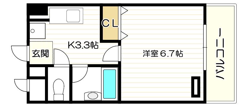 グランセピア(1K/4階)の間取り写真