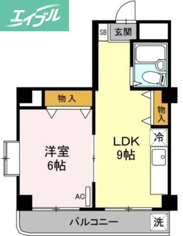 レジデンス板野 (1LDK/5階)の間取り写真