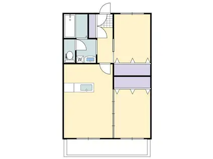 日総コーポ(2LDK/3階)の間取り写真