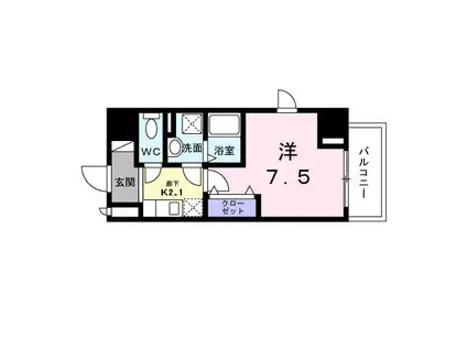 スアヴィス鳩ケ谷(1K/7階)の間取り写真