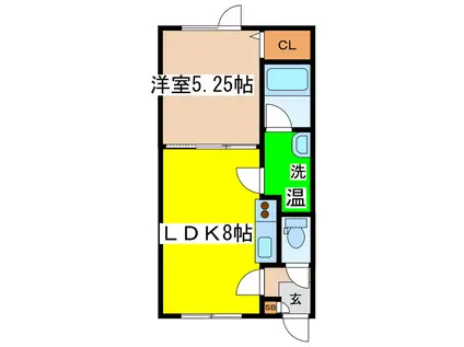 エステートINラミネール(1LDK/2階)の間取り写真