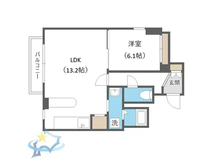 HK大通ハイム(1LDK/7階)の間取り写真
