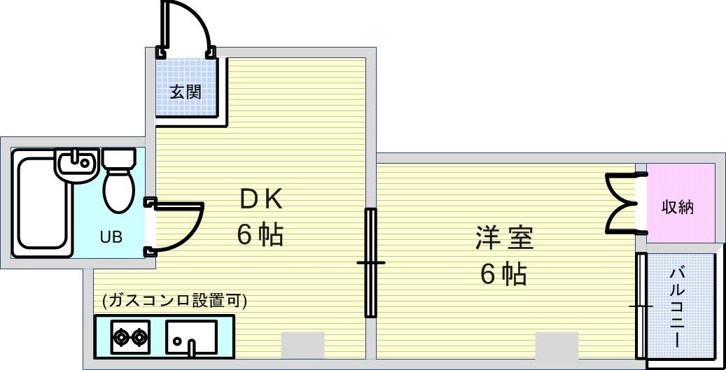 マドレハイツ(1DK/4階)の間取り写真