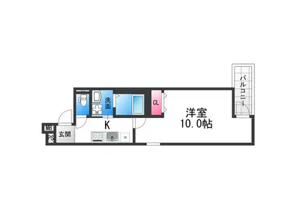 フジパレス上野芝III番館(1K/1階)の間取り写真