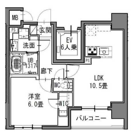 S-RESIDENCE新御徒町イースト(1LDK/3階)の間取り写真