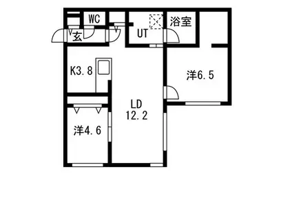 SORANO麻生(2LDK/3階)の間取り写真