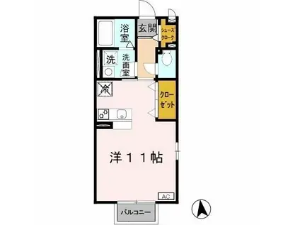 COMFORT紘(ワンルーム/1階)の間取り写真