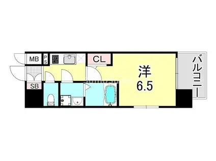 エスプレイス神戸フォルムスクエア(1K/4階)の間取り写真