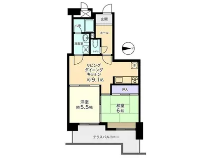信開アーバンシティキングス(2LDK/4階)の間取り写真