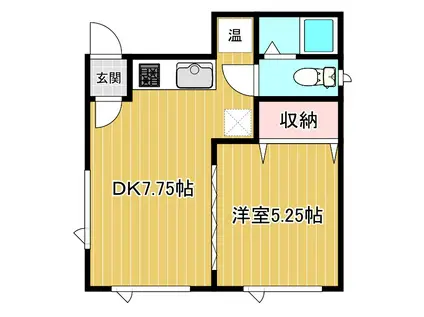 アーバンハイム(1DK/1階)の間取り写真