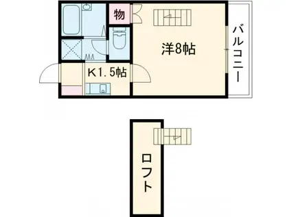エステート明和I(1K/1階)の間取り写真