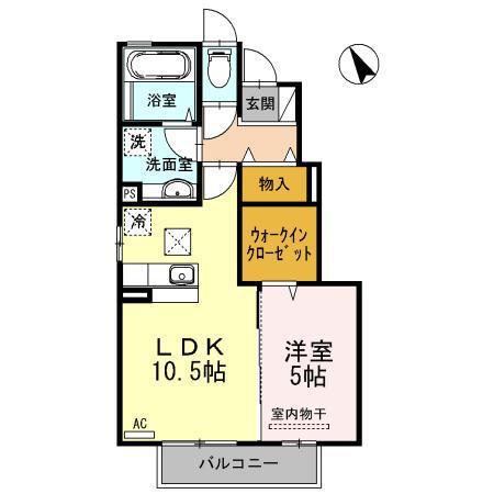 セジュール角木(1LDK/1階)の間取り写真