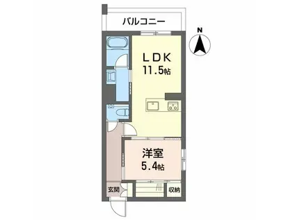 シャーメゾン ヴェリテ(1LDK/4階)の間取り写真