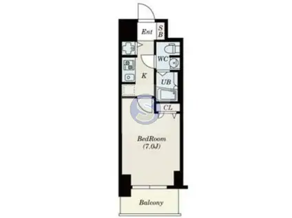 S-RESIDENCE難波BRILLER(1K/7階)の間取り写真