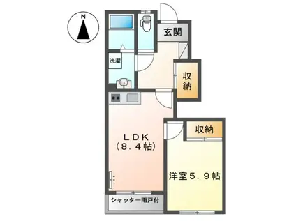 クレシア(1LDK/1階)の間取り写真