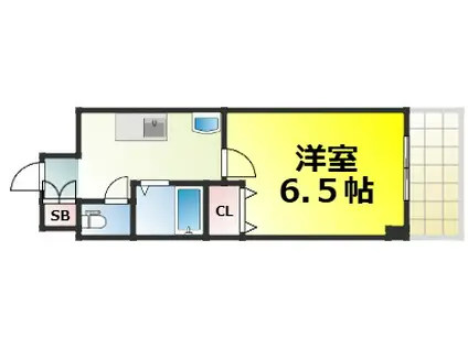 パークハウスナンバ(1K/6階)の間取り写真
