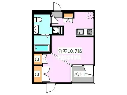 ラ・ヴィータ(ワンルーム/1階)の間取り写真