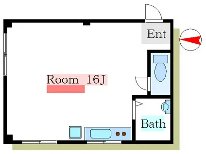 江口マンション(ワンルーム/4階)の間取り写真