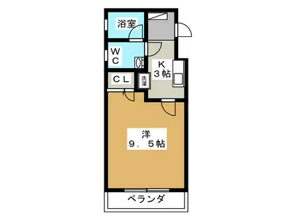 フレンズコート静岡(1K/3階)の間取り写真