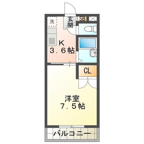 ユーミー日愛マンション(1K/1階)の間取り写真