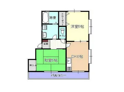 ボン・メゾン石塚(2DK/2階)の間取り写真