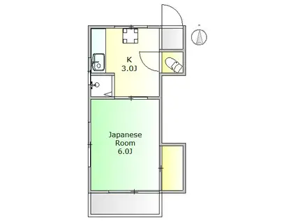 コーポEGAWA(1K/2階)の間取り写真