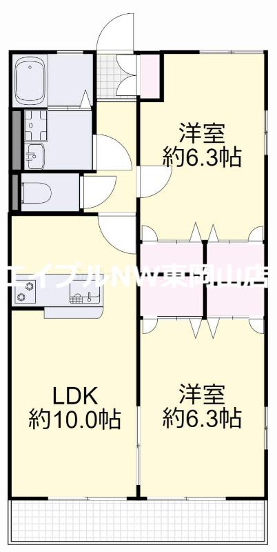 ボヌール関A(2LDK/1階)の間取り写真