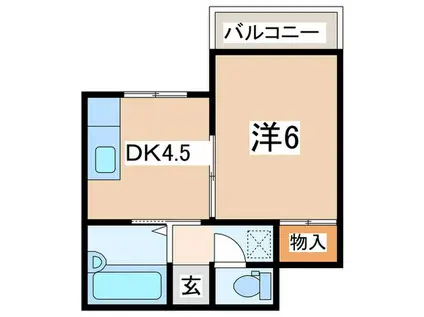 ベルモント池田町(1DK/2階)の間取り写真