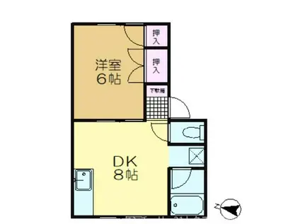 らんがく伍番館(1DK/1階)の間取り写真