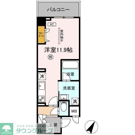 KYOKUYOUモダンベース天神(ワンルーム/5階)の間取り写真
