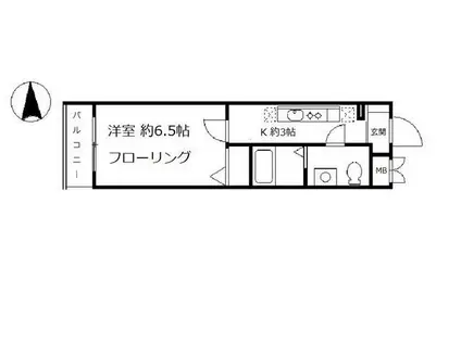 シェーンハイト1(1K/2階)の間取り写真