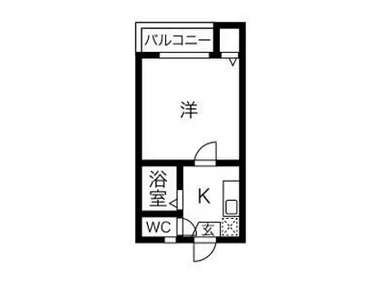 プチ・メゾン・ド・クローバー(1SK/2階)の間取り写真